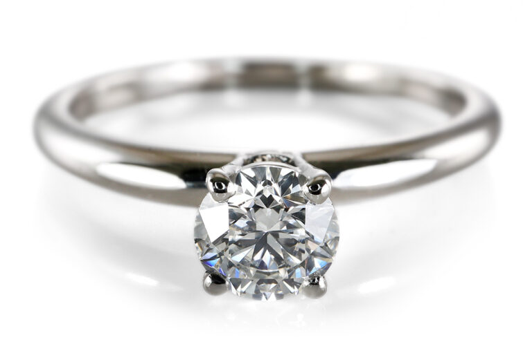Bvlgari Verlobungsring 1 Brillant 0,34 ct G/VS1 950 Platin Gr 49 [BRORS 21039]