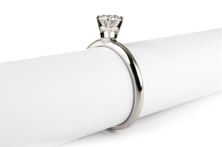 Bvlgari Verlobungsring 1 Brillant 0,34 ct G/VS1 950 Platin Gr 49 [BRORS 21039]