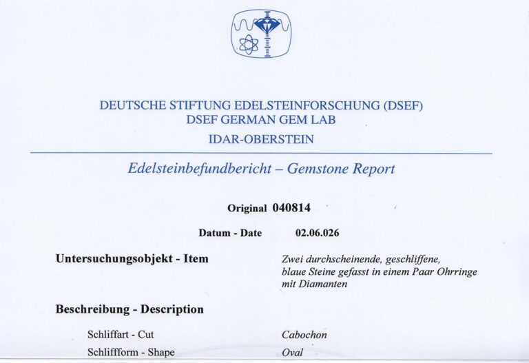 Ohrclipse Hofjuwelier Heiden 2 Saphire 16,5 ct unbehandelt 52 Dia [BRORS 20256]