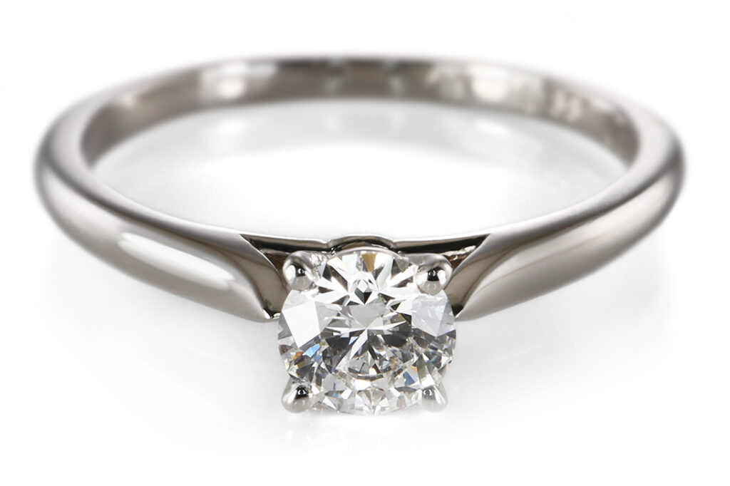 Cartier Verlobungsring 1 Brillant 0,33 ct G/VVS1 950 Platin Gr 52 [BRORS 21038]