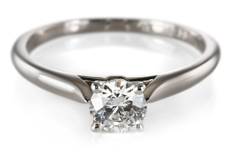 Cartier Verlobungsring 1 Brillant 0,33 ct G/VVS1 950 Platin Gr 52 [BRORS 21038]