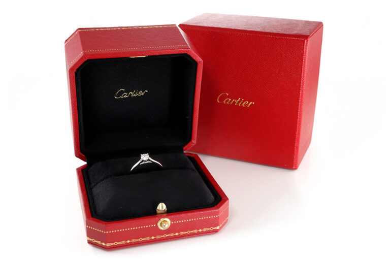 Cartier Verlobungsring 1 Brillant 0,33 ct G/VVS1 950 Platin Gr 52 [BRORS 21038]