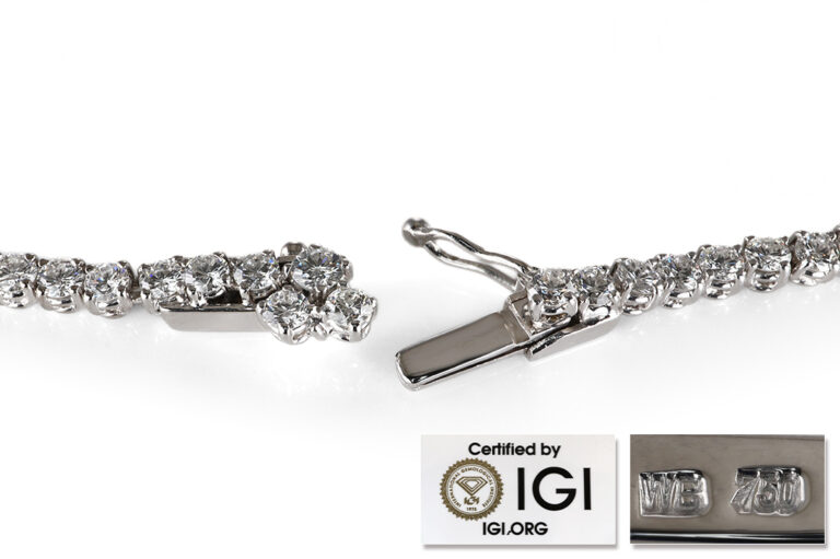 Collier 142 Brillanten ca 11,0 ct River - TW/VS - SI 750 WG IGI [BRORS 21054]