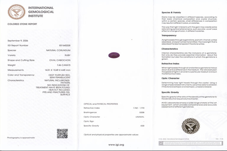 Ring Rubin unbehandelt 7,46 ct + 24 Brillanten ca 1,08 ct Gold IGI [BRORS 21056]