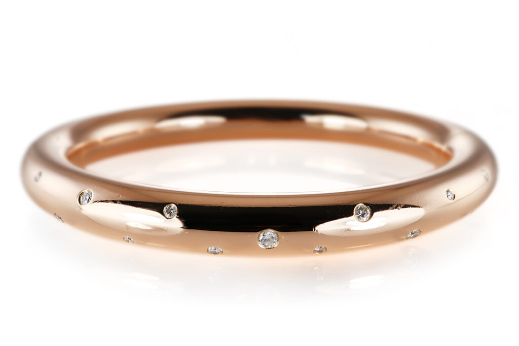 Armreif 15 Brillanten insg. ca 0,34 ct H/VVS 750 Rosegold [BRORS 21058]