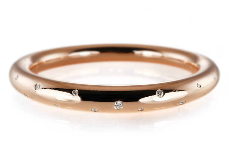 Armreif 15 Brillanten insg. ca 0,34 ct H/VVS 750 Rosegold [BRORS 21058]