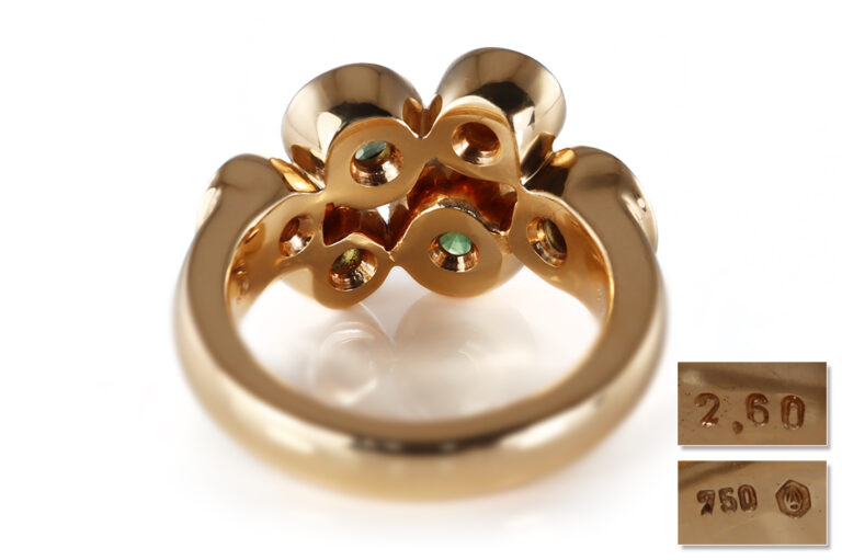 Ring A.ODENWALD MELODY 6 bunte Saphire 750 Rosegold Gr 52 [BRORS 21063]